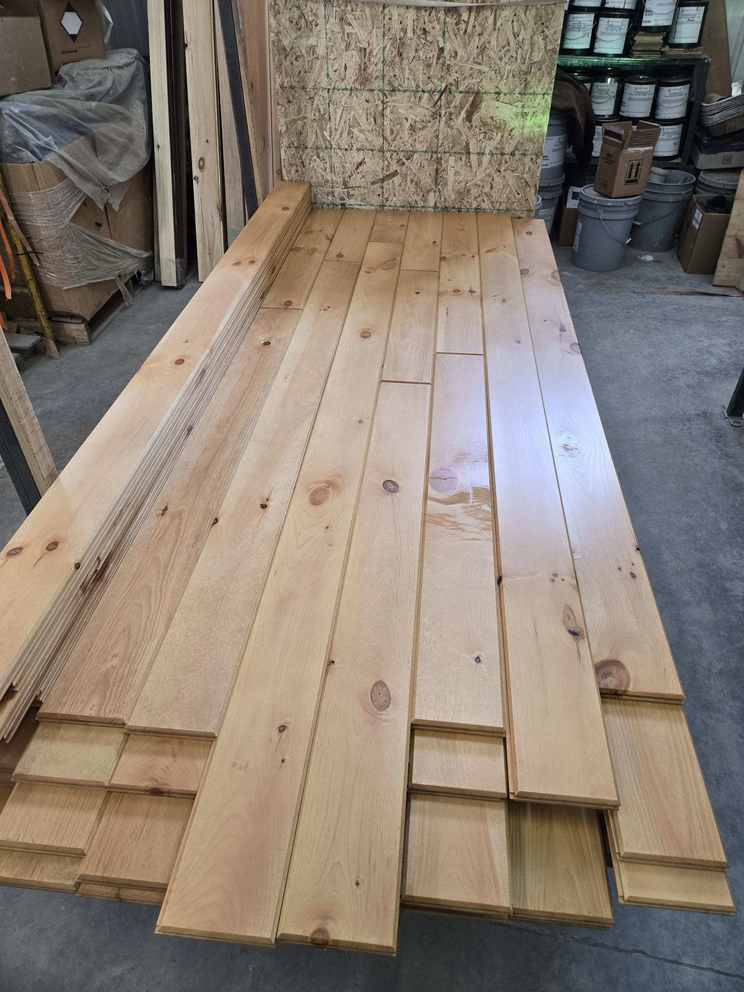 Stained V-Groove Knotty Pine