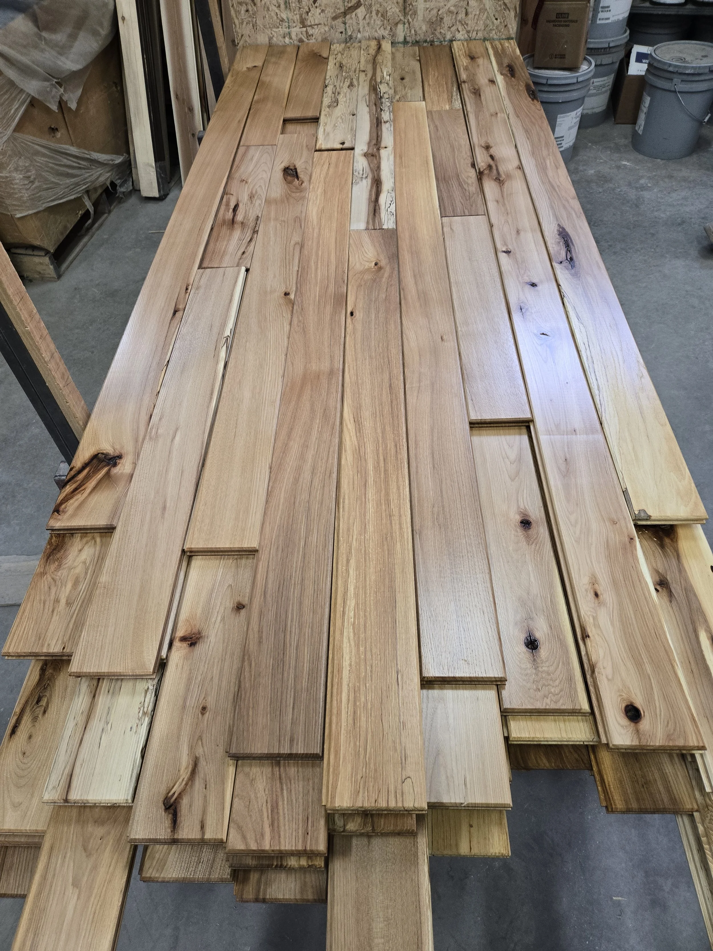 Rustic Hickory V-Groove made from customers wood.