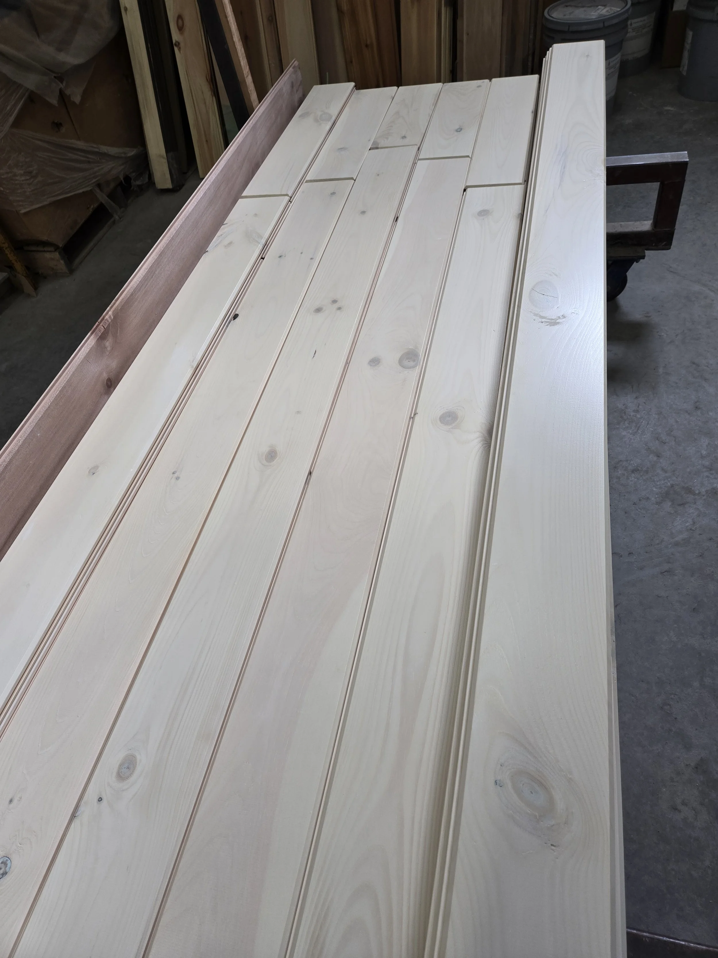 White Washed V-Groove Knotty Pine