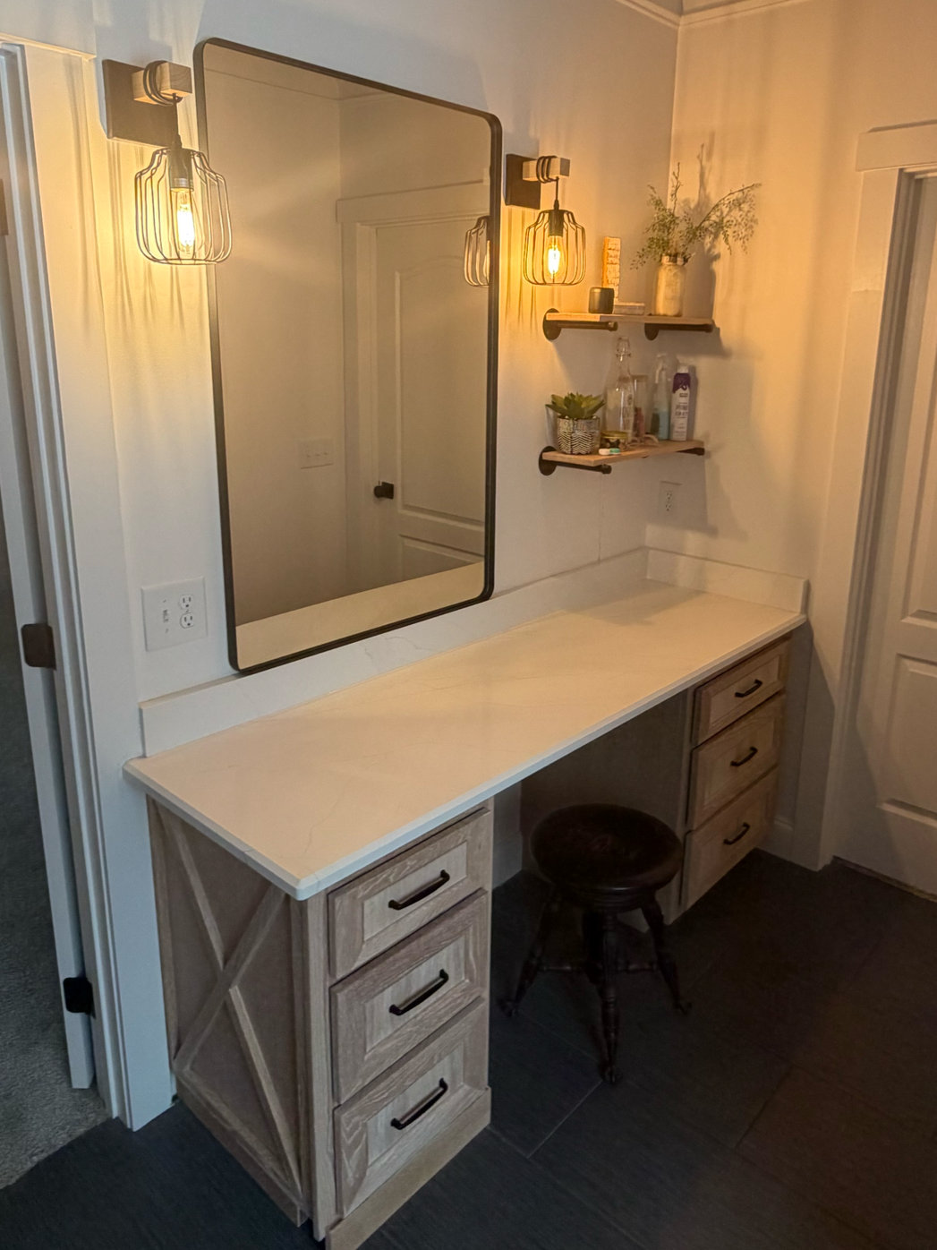 hand made white oak vanity