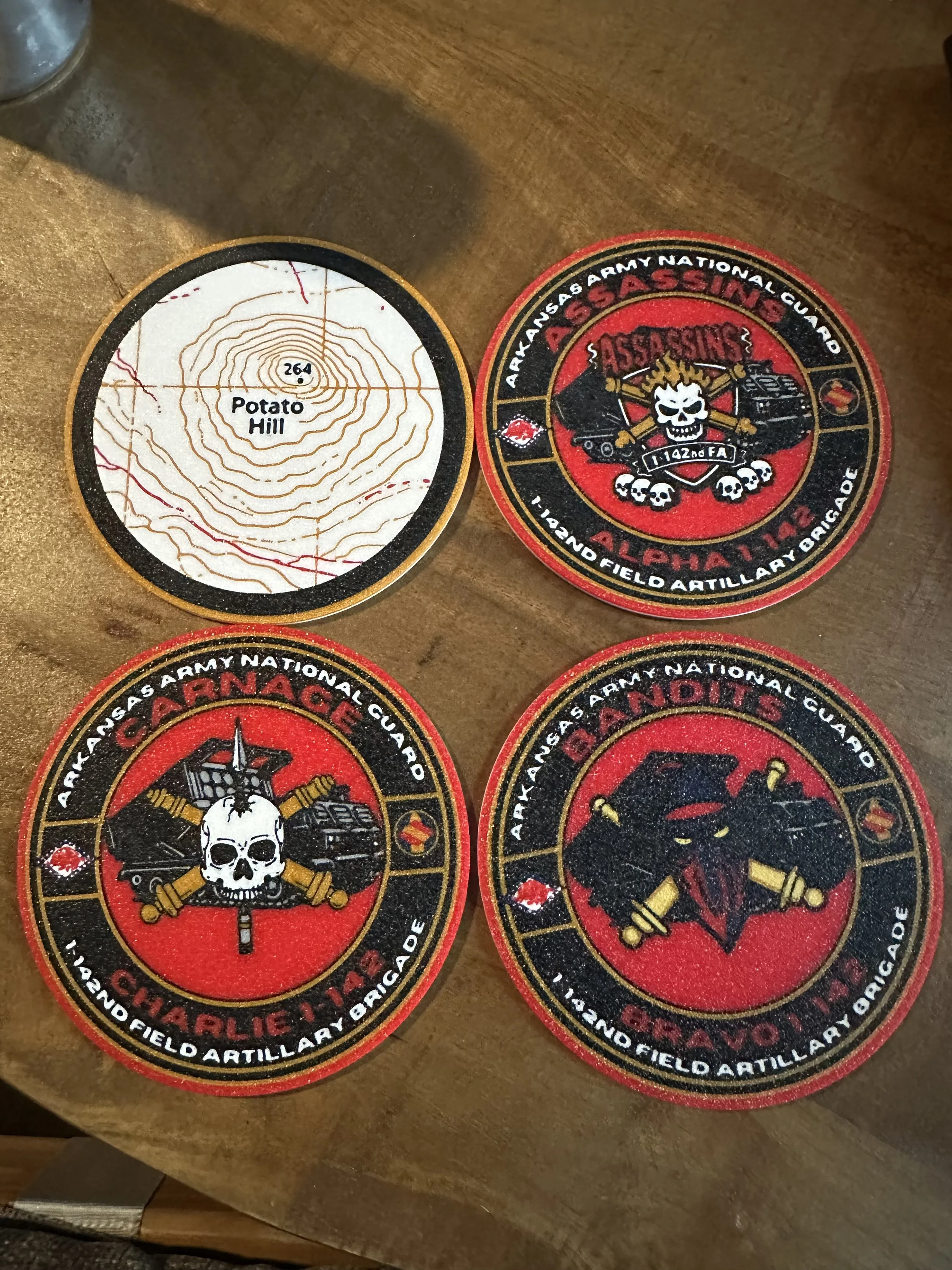 Custom 3D Printed Military Unit Drink Coasters