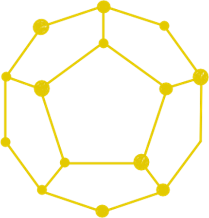 A geometric diagram of a dodecagon with connected points, illustrating a molecular structure or network.