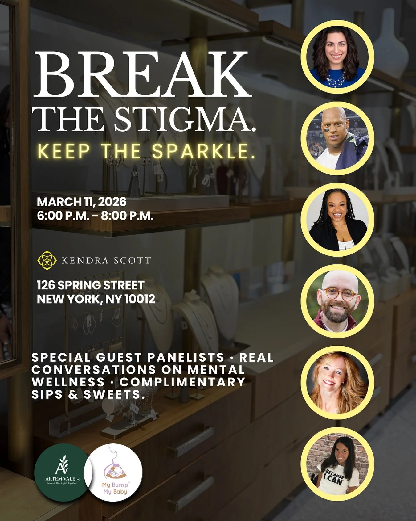 Looking for a meaningful night out in NYC?

Breaking the Stigma at @kendrascott SoHo brings together voices from sports, business, and creative communities for an inspiring conversation on mental wellness, purpose, and resilience.

✨ Special Guest Pa