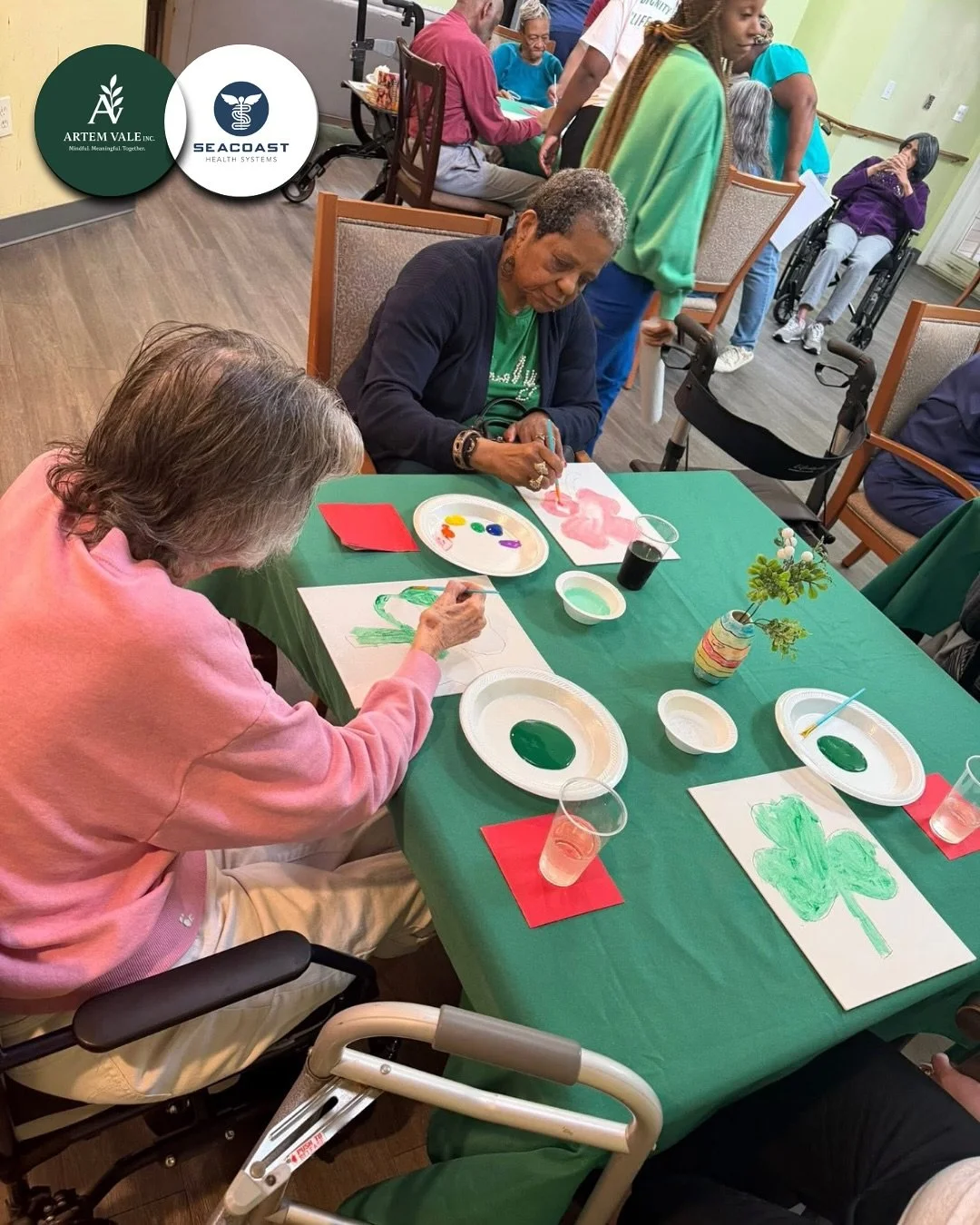 Shamrocks, smiles, and a little St. Patrick&rsquo;s Day magic. ☘️ 

Our memory care residents enjoyed a festive arts &amp; crafts day thanks to the wonderful team at Dignity Hospice. Thank you for helping us create moments that matter! 

#ArtemVale #