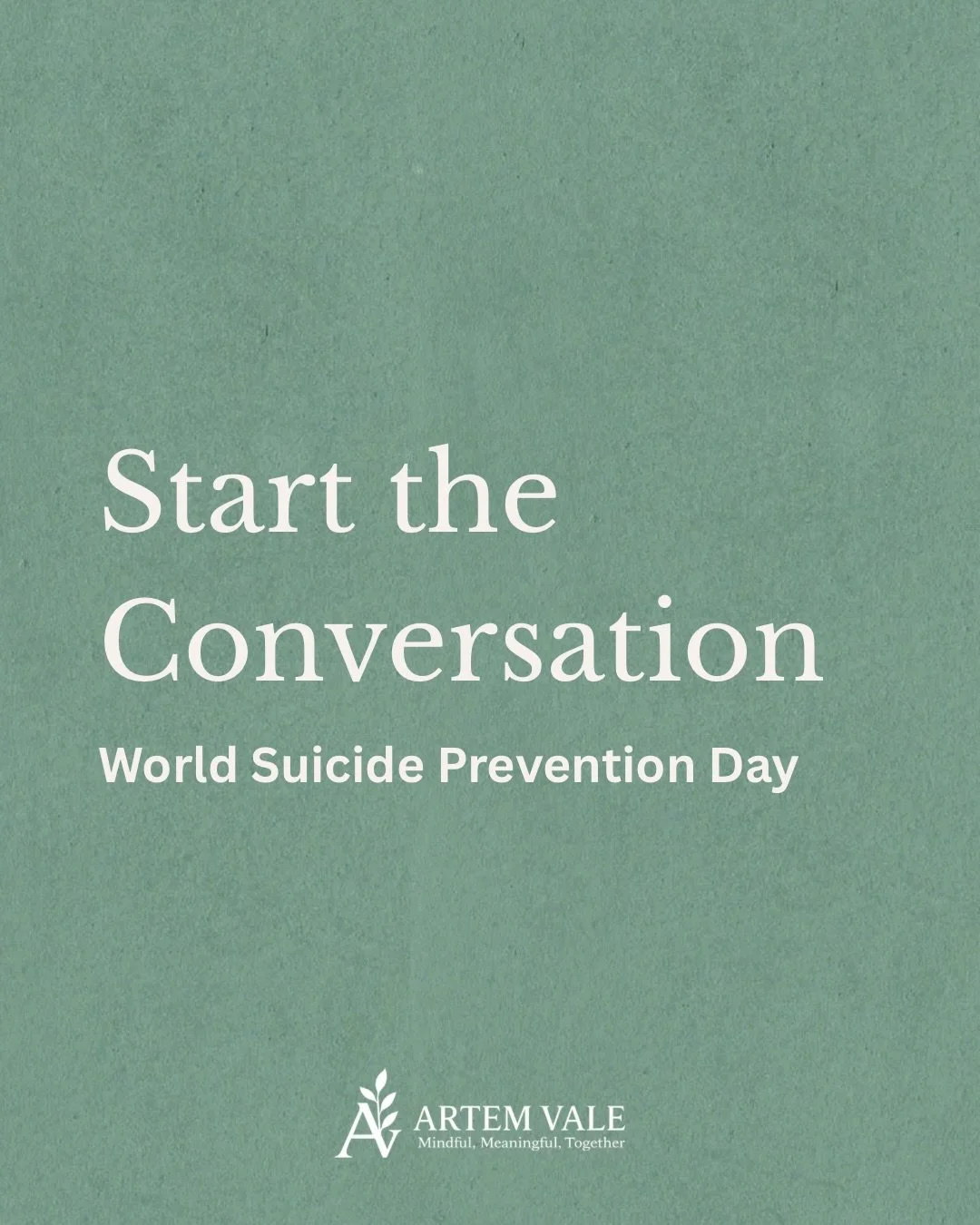Today is World Suicide Prevention Day. 💜

Today and every day we are reminded that starting the conversation is crucial. 

Sometimes the signs are invisible. 
Being a shoulder to cry on, lending an ear to listen, and simply being present and checkin