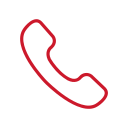 Red phone receiver icon