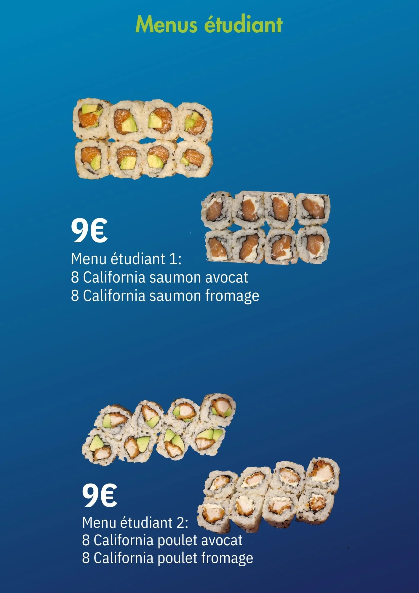 Menu étudiant 1