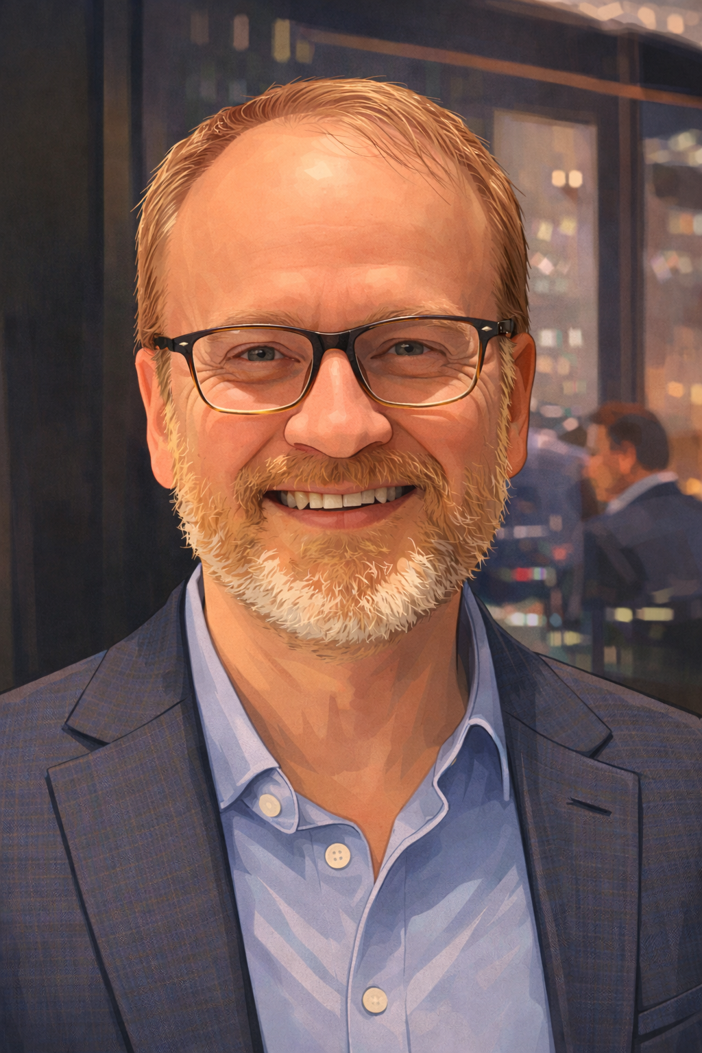 Image of a white man with redish hair in a suit