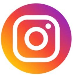 Instagram logo with gradient orange, pink, purple, and yellow colors