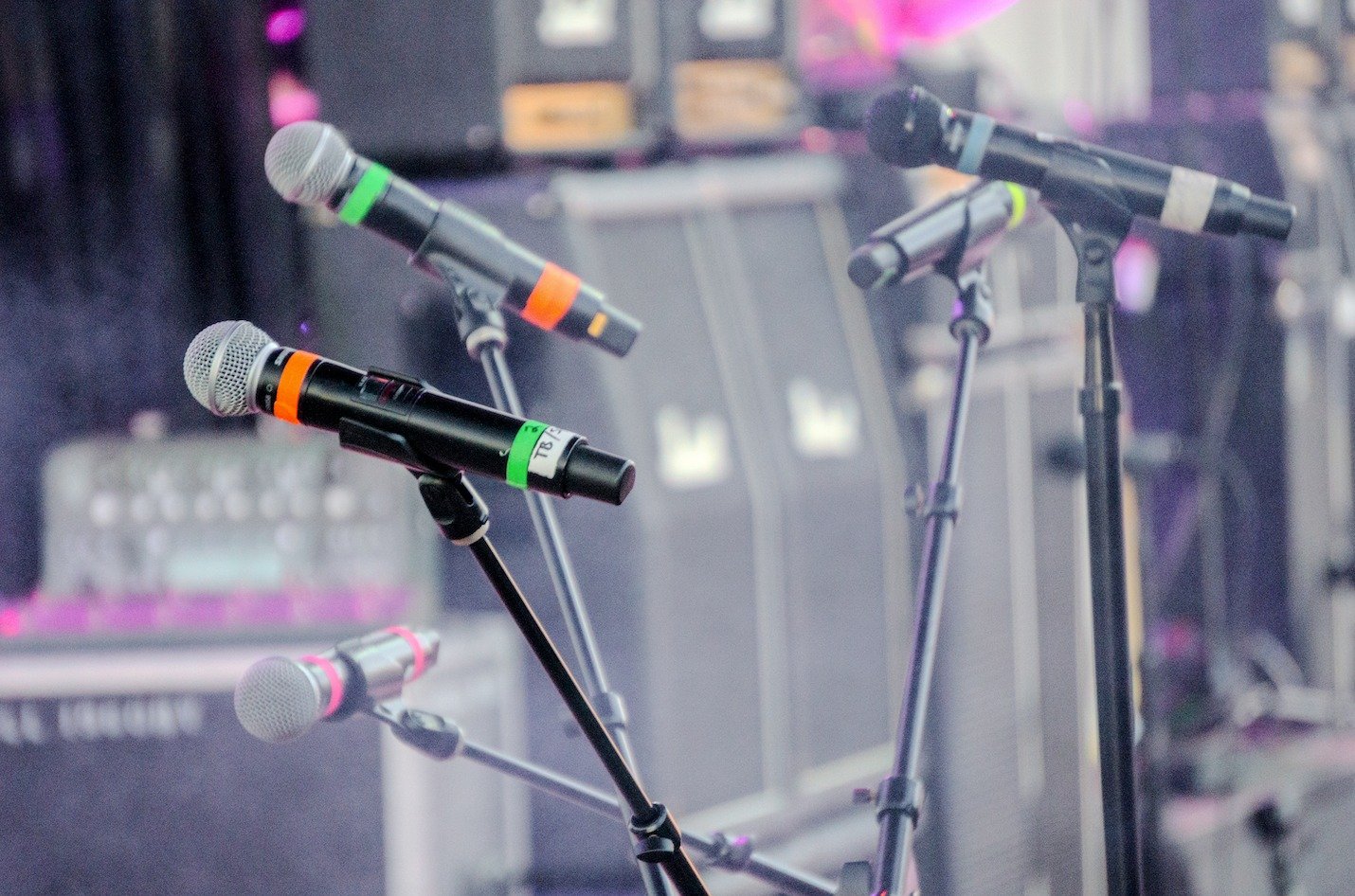 Mics are hot, amps are humming &mdash; stage is ready to roar. 🎤⚡🎸
#StageReady #MicCheck #BacklineReady #LiveRock #ConcertVibes #AudioVisual #RockShow #TourLife #SoundCheck #LiveProduction #ShowTime #StageLighting