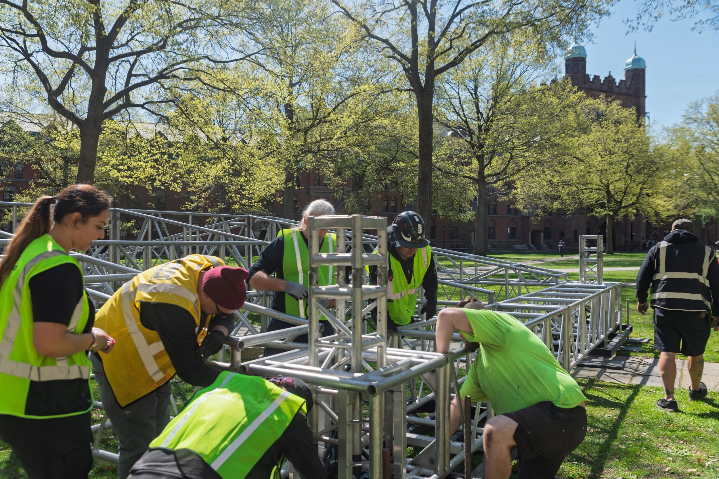 From build to stage &mdash; one bolt at a time with a great crew behind it. ⚡🔩
#LiveProduction #StageBuild #GreatCrew #LightingCrew #AudioCrew #BehindTheScenes #ShowPrep