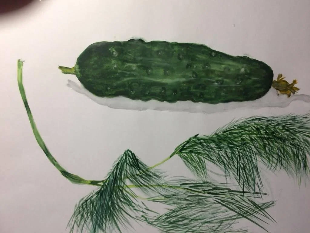 Watercolor Cucumber Art Print