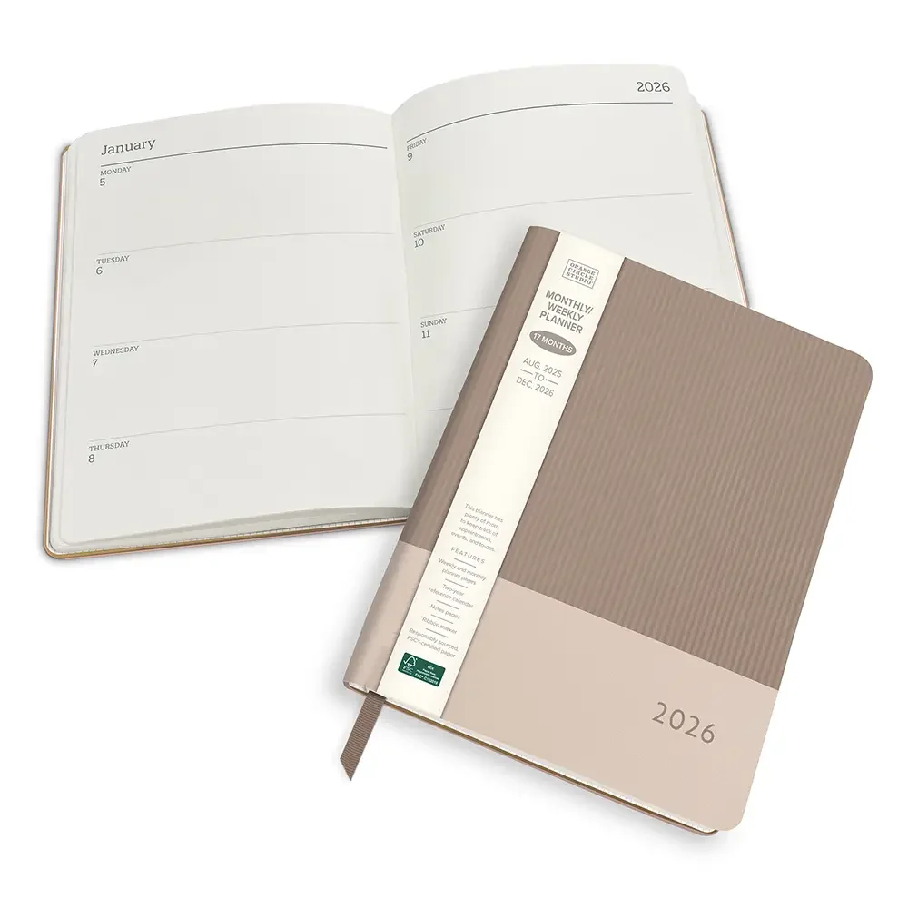 2026 Desert Taupe Large Dual-Textured Planner