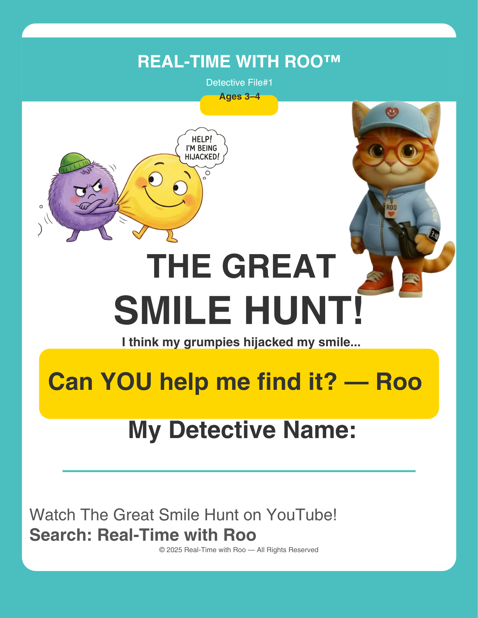 The Great Smile Hunt — Ages 3–4 Activity Pack