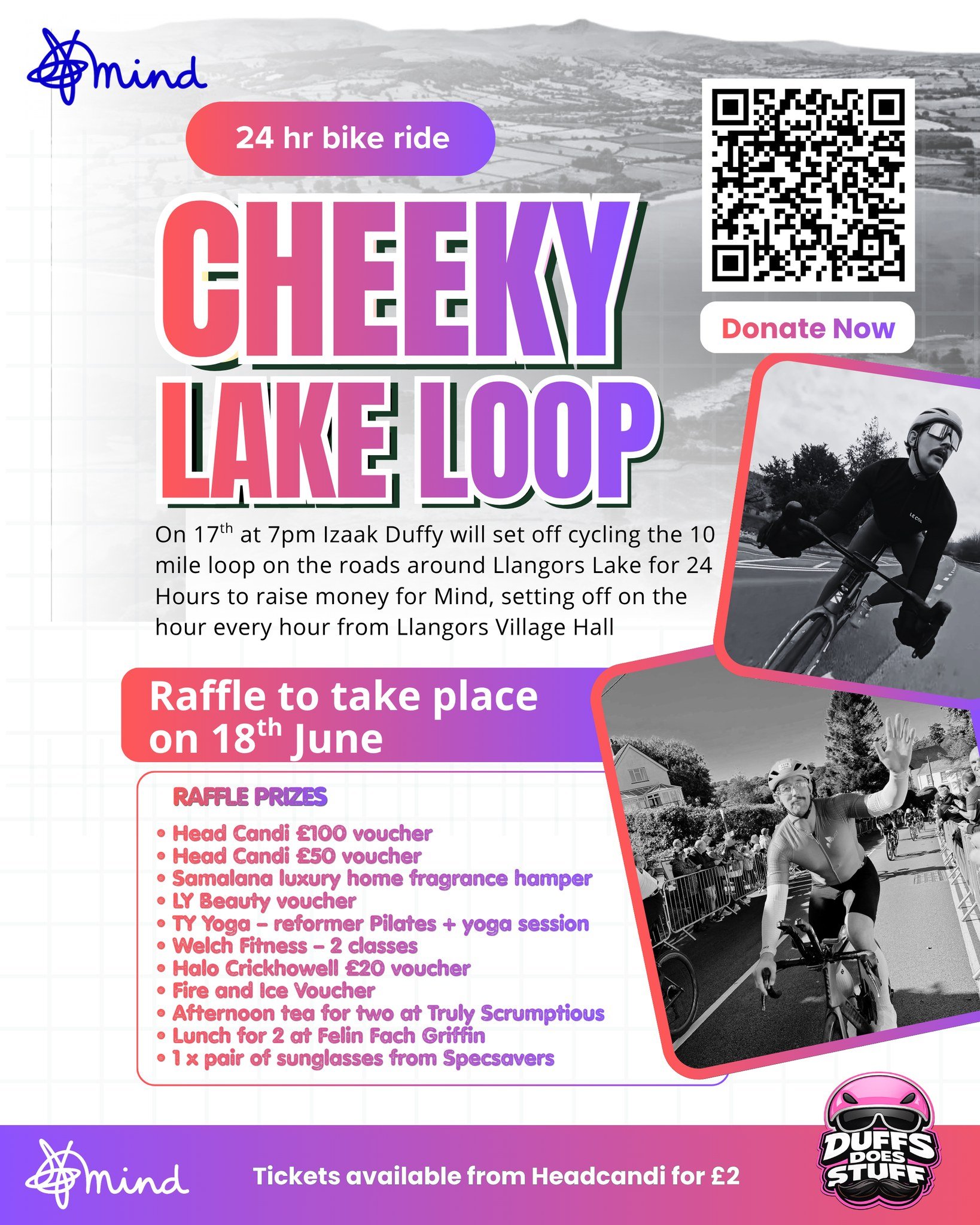 🚨 CHEEKY LAKE LOOP &ndash; 24 HOURS FOR MIND 🚨

On 17&ndash;18 June I&rsquo;ll be keeping the wheels turning for 24 hours around Llangorse Lake to raise money for Mind 💙

This one means a lot.
The 18th June marks one year since my mate Gareth Evan