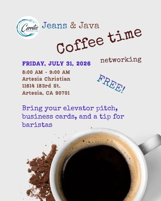 ☕Coffee tastes better with good company. 

Join us for our next Jeans &amp; Java networking meet-up on Friday, July 31. Meet fellow business professionals, connect with community leaders, exchange ideas, and discover new opportunities&mdash;all befor