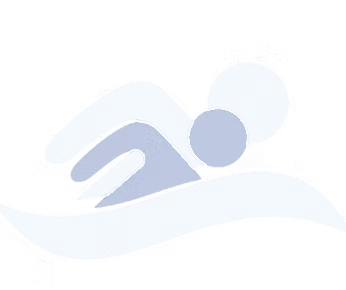 Stylized illustration of a parent and child swimming.