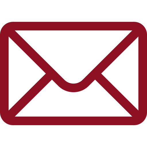Icon of an envelope with a red outline.