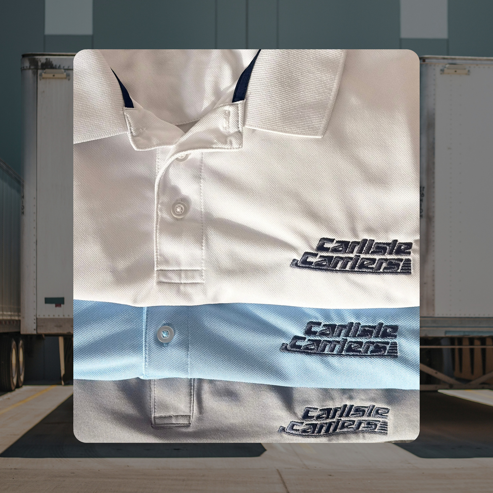 Brand logo embroidered on polos for brand consistency.