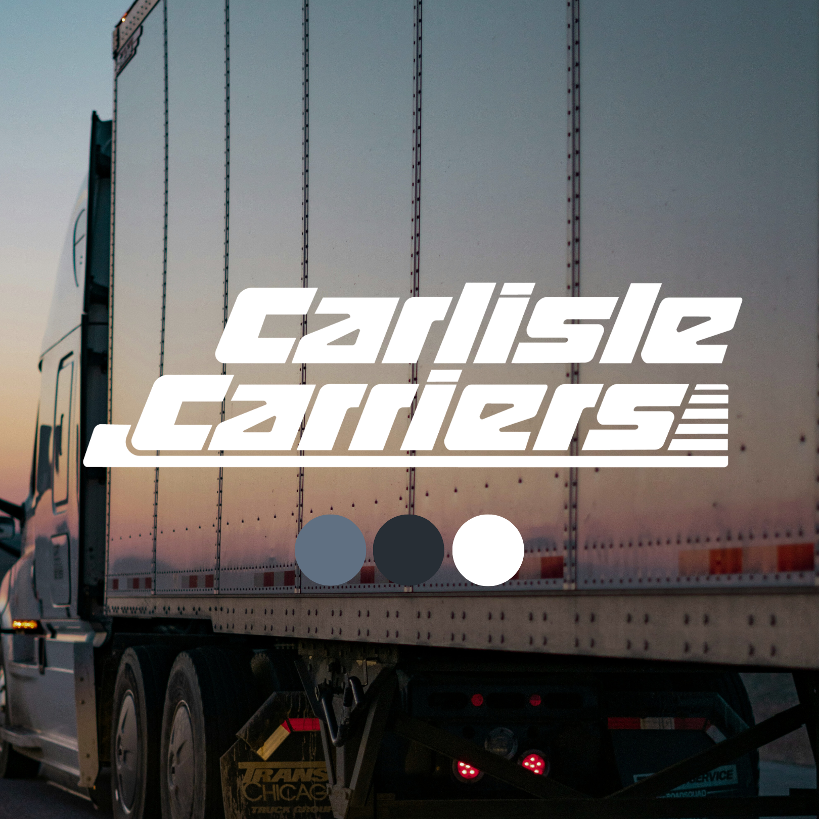 Main Logo and colors on truck at sunset