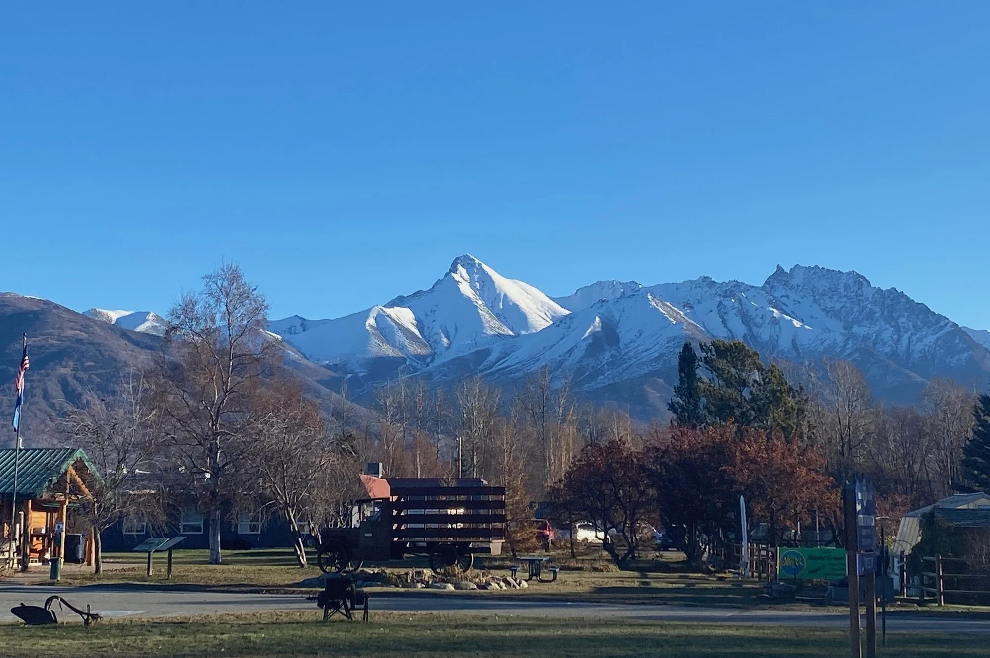 matanuska peak in downtown Palmer Alaska in the fall