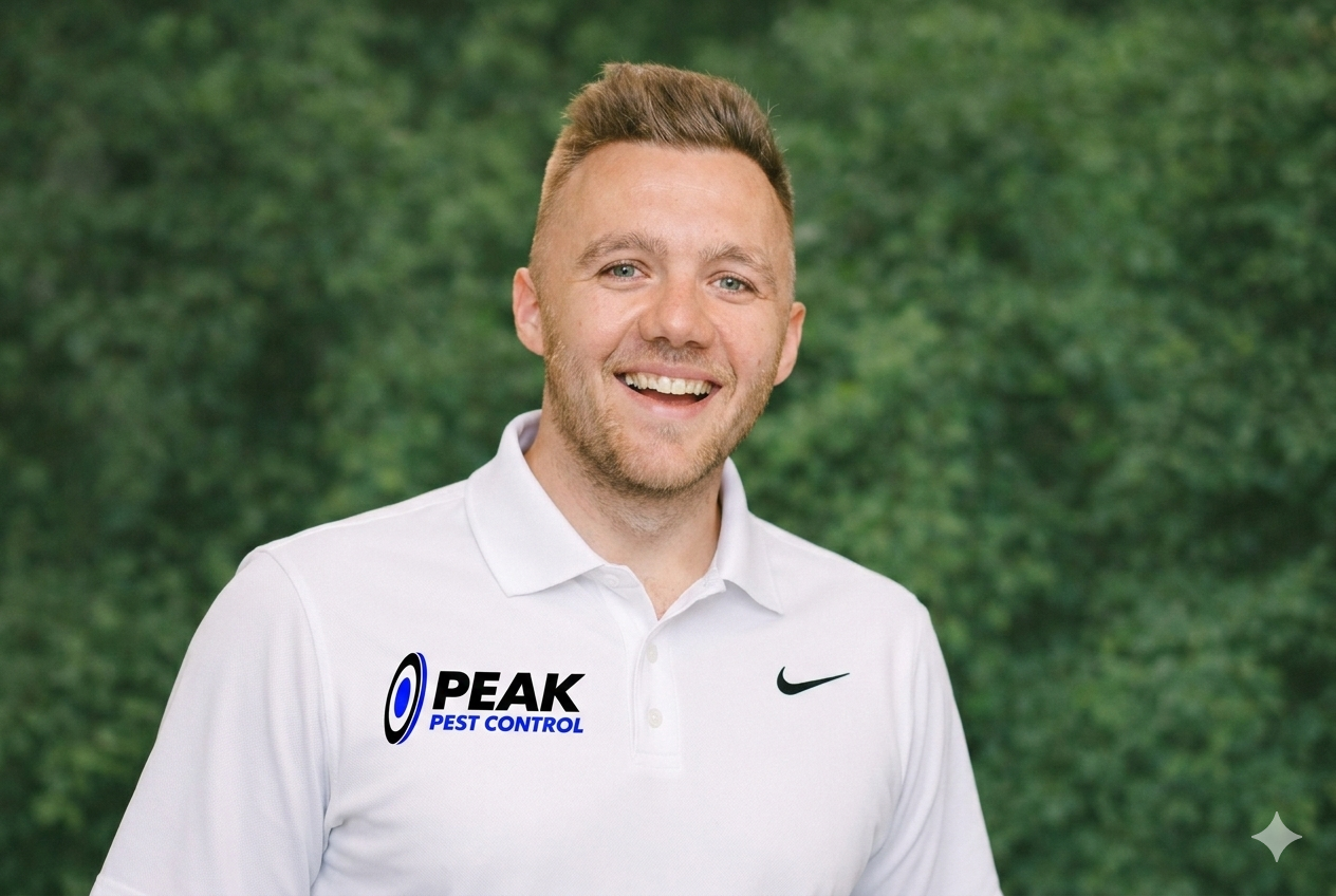 Peak Pest Control owner, Mel Hickok,  standing outdoors in a green Alaskan yard, ready to provide reliable pest control service in the Mat-Su Valley