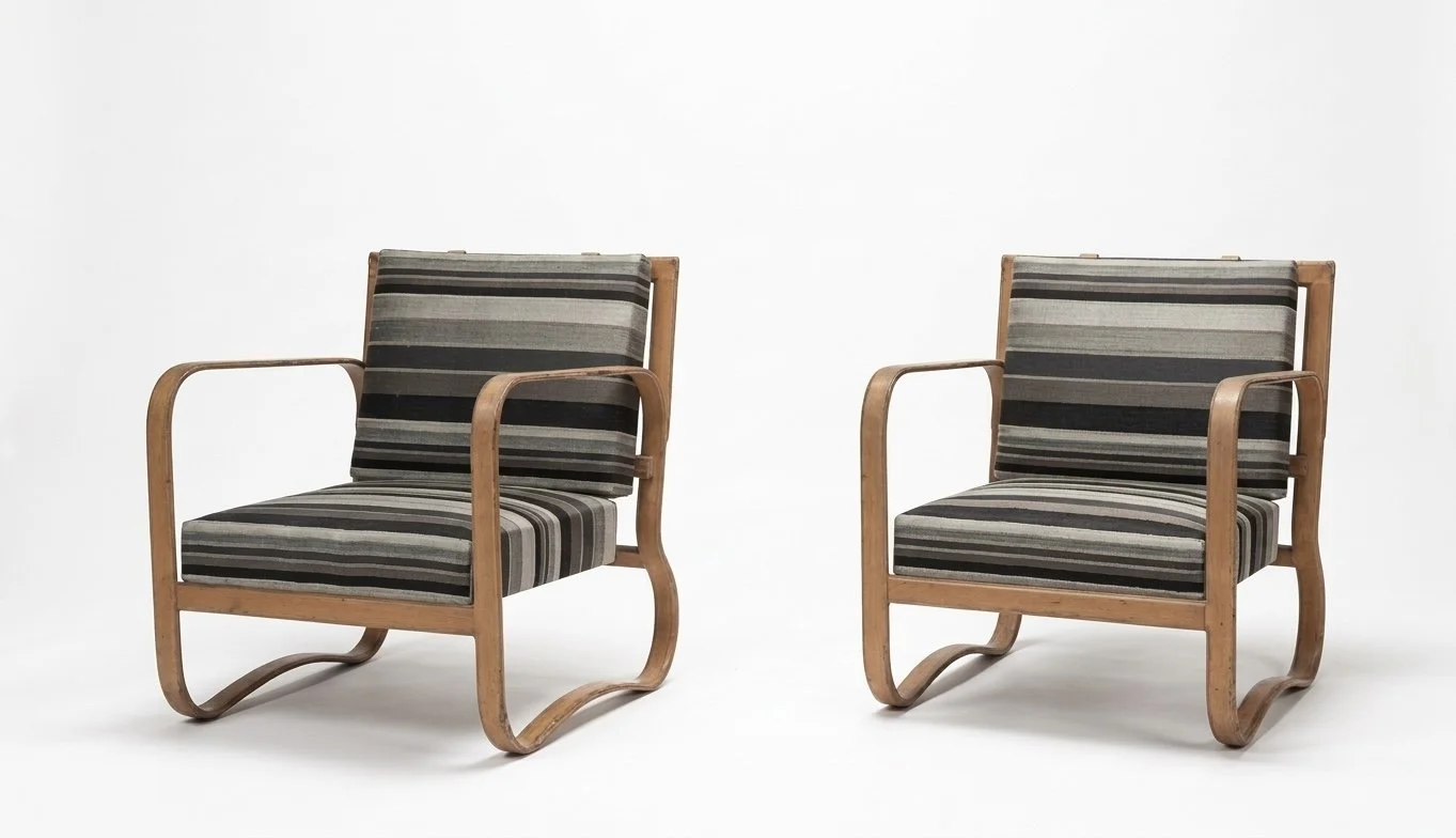 Jacques Adnet, “Hermes” Chairs (Pair) c.1950 