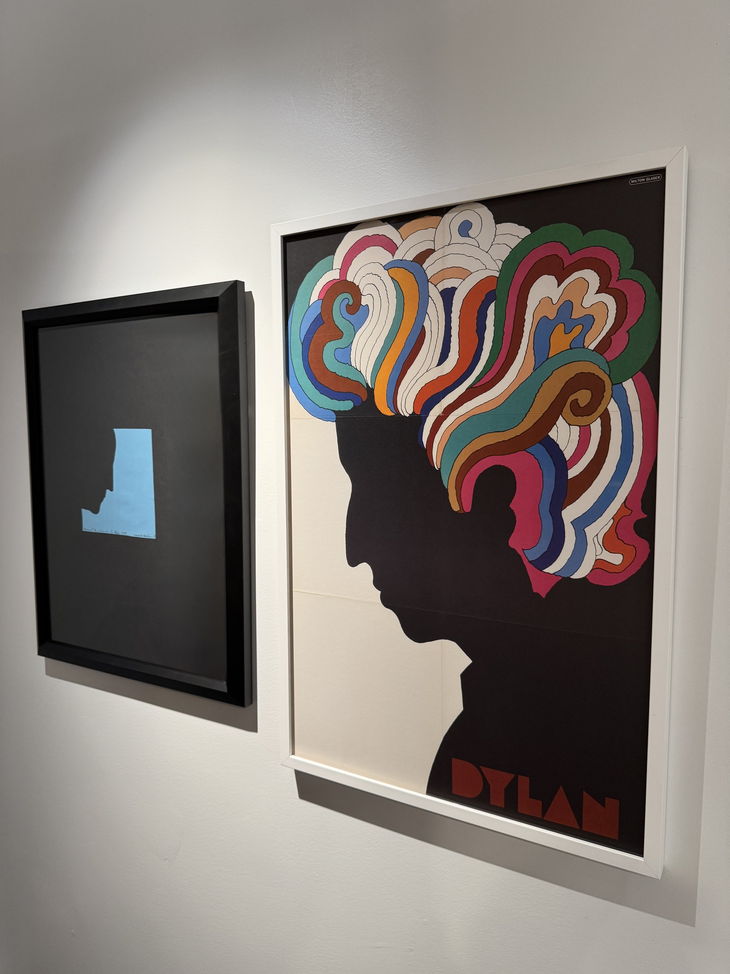 Marcel Duchamp, Self-Portrait in Profile, 1959 - and - Milton Glaser, Dylan Lithograph, 1966