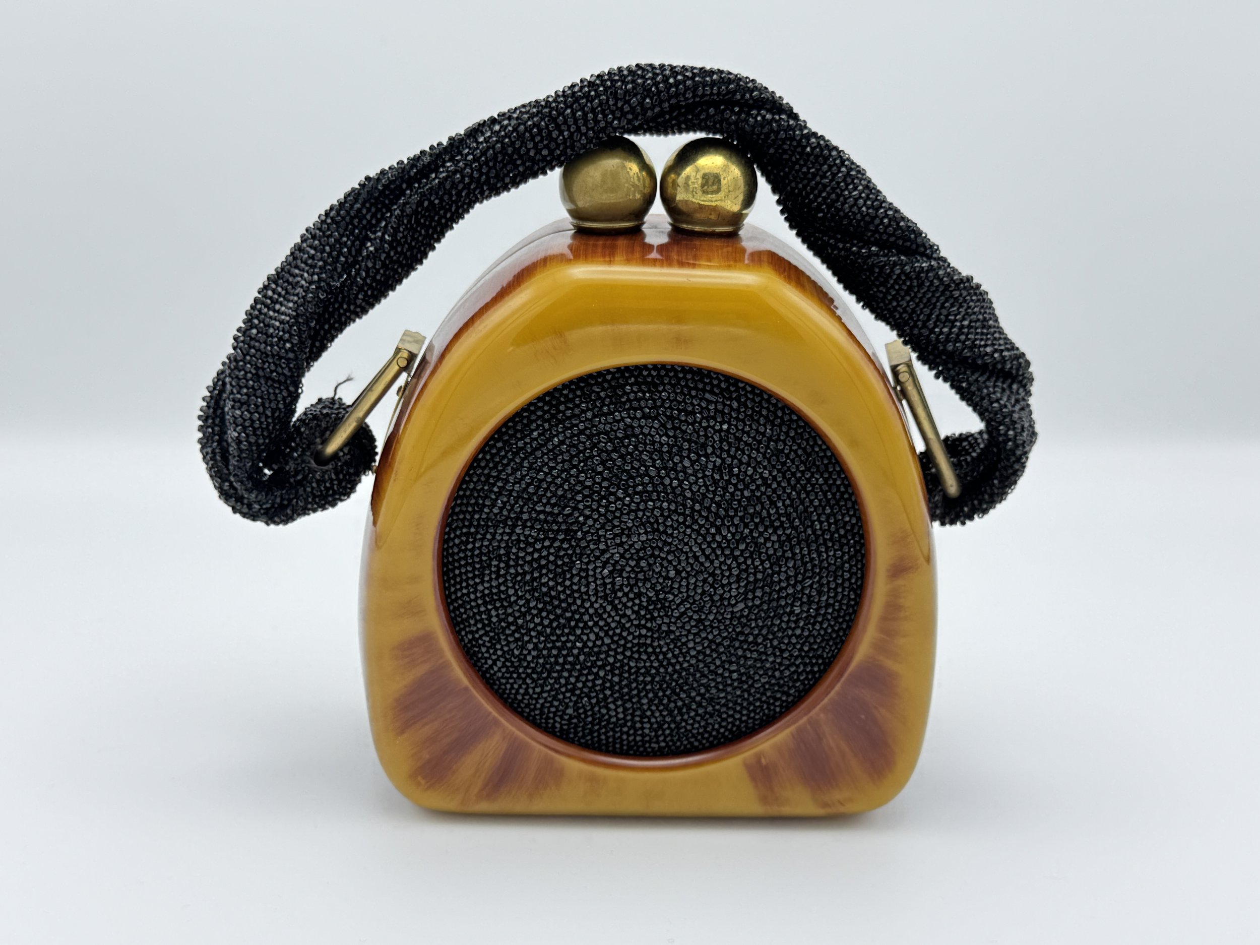 Vintage black bakelite Handbag c.1950s