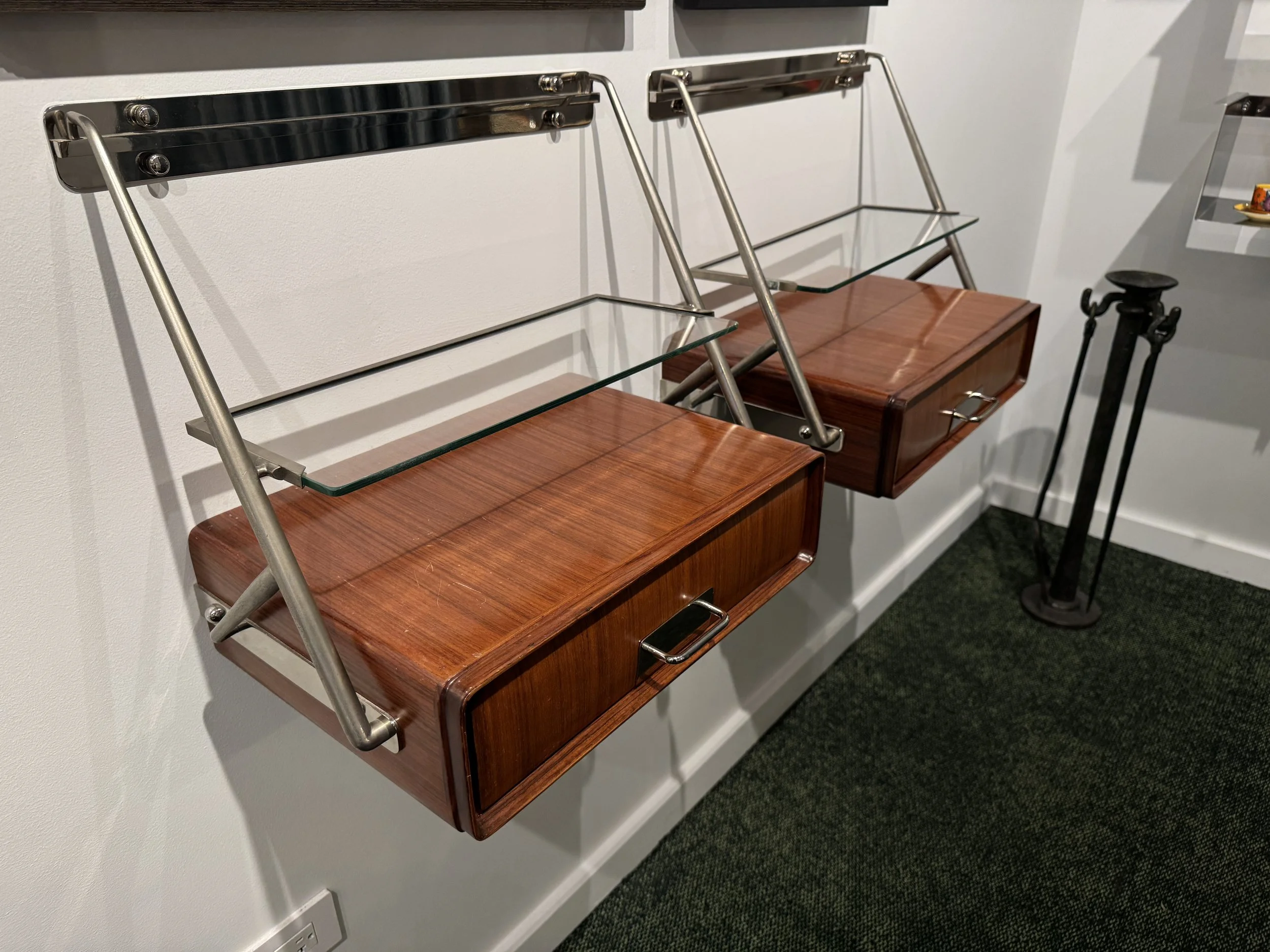 Silvio Cavatorta (Attributed), Hanging Nightstands (pair), 1955 