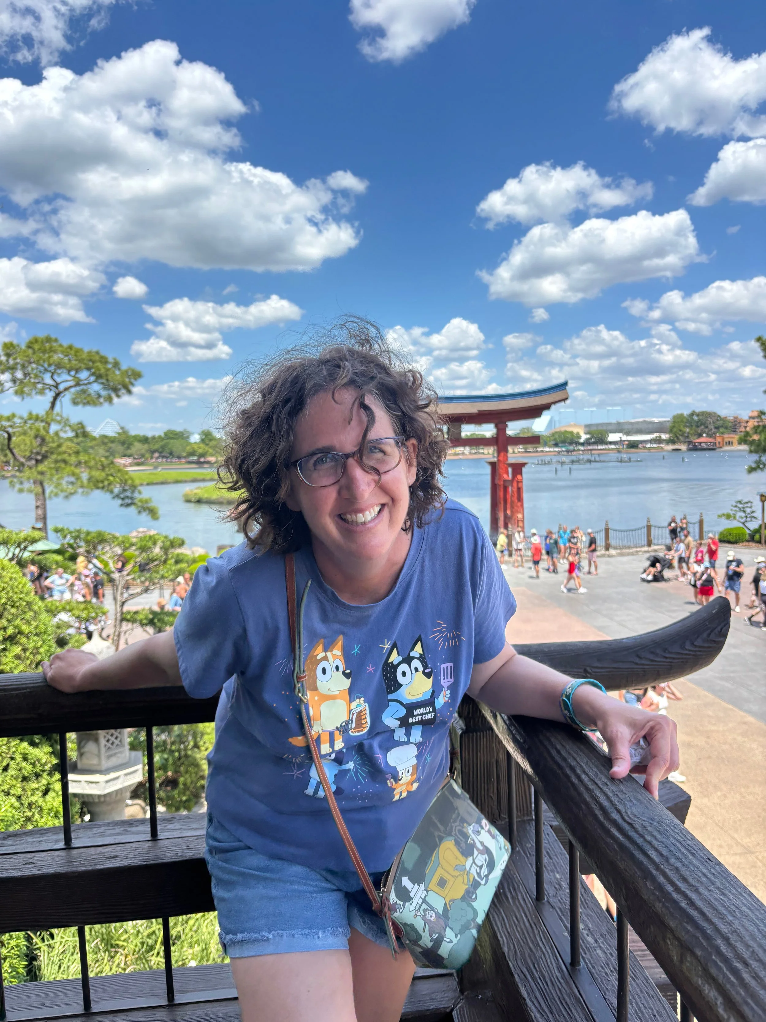 Maggie being silly at Epcot