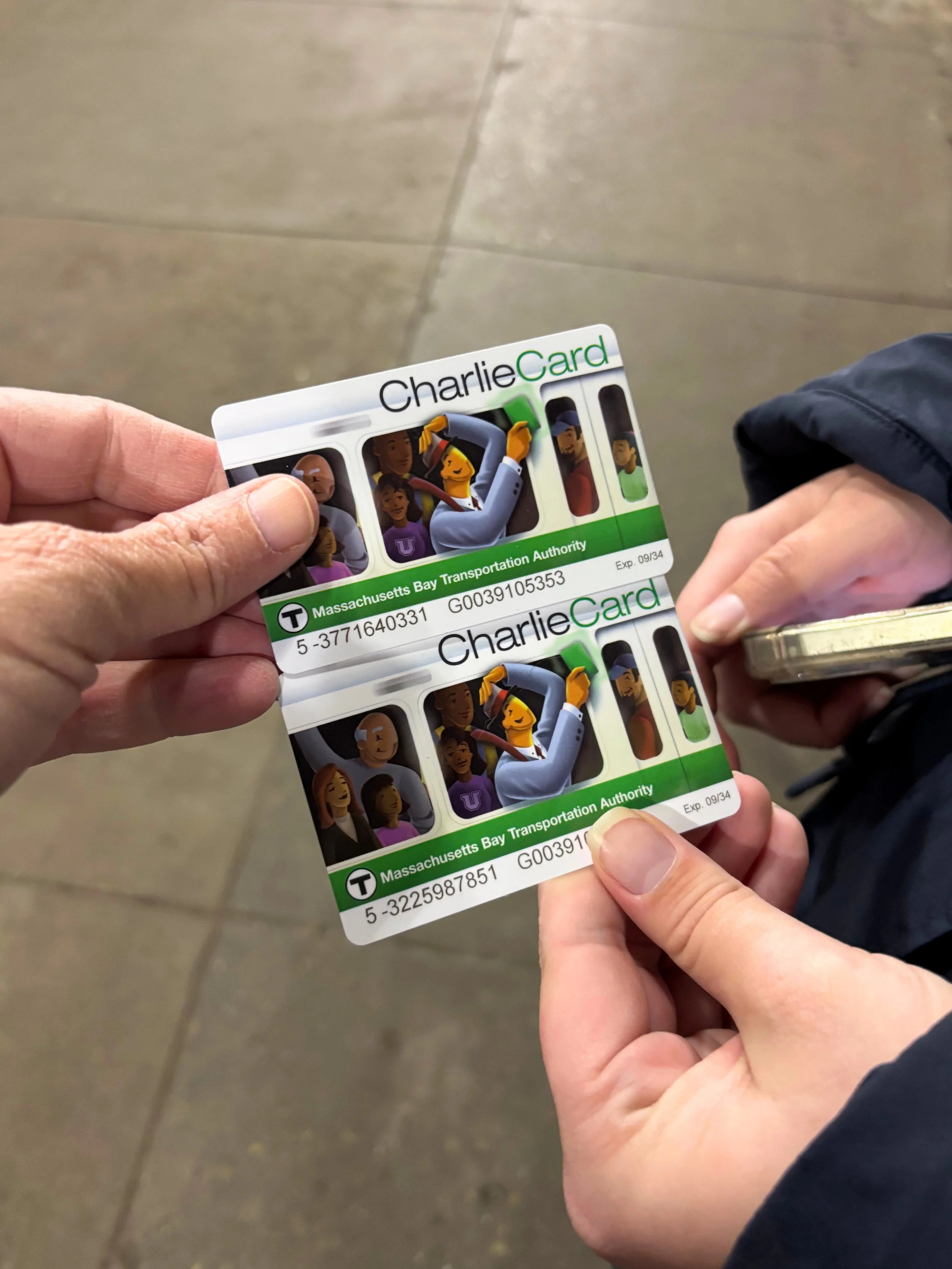 Boston subway passes Charlie Card travel public transportation