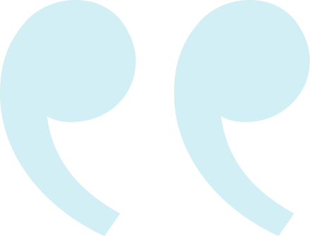 Large blue quotation marks on a black background.