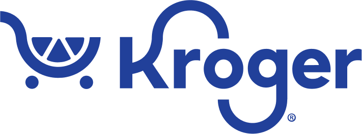 Kroger logo with a stylized shopping cart and citrus slice design.