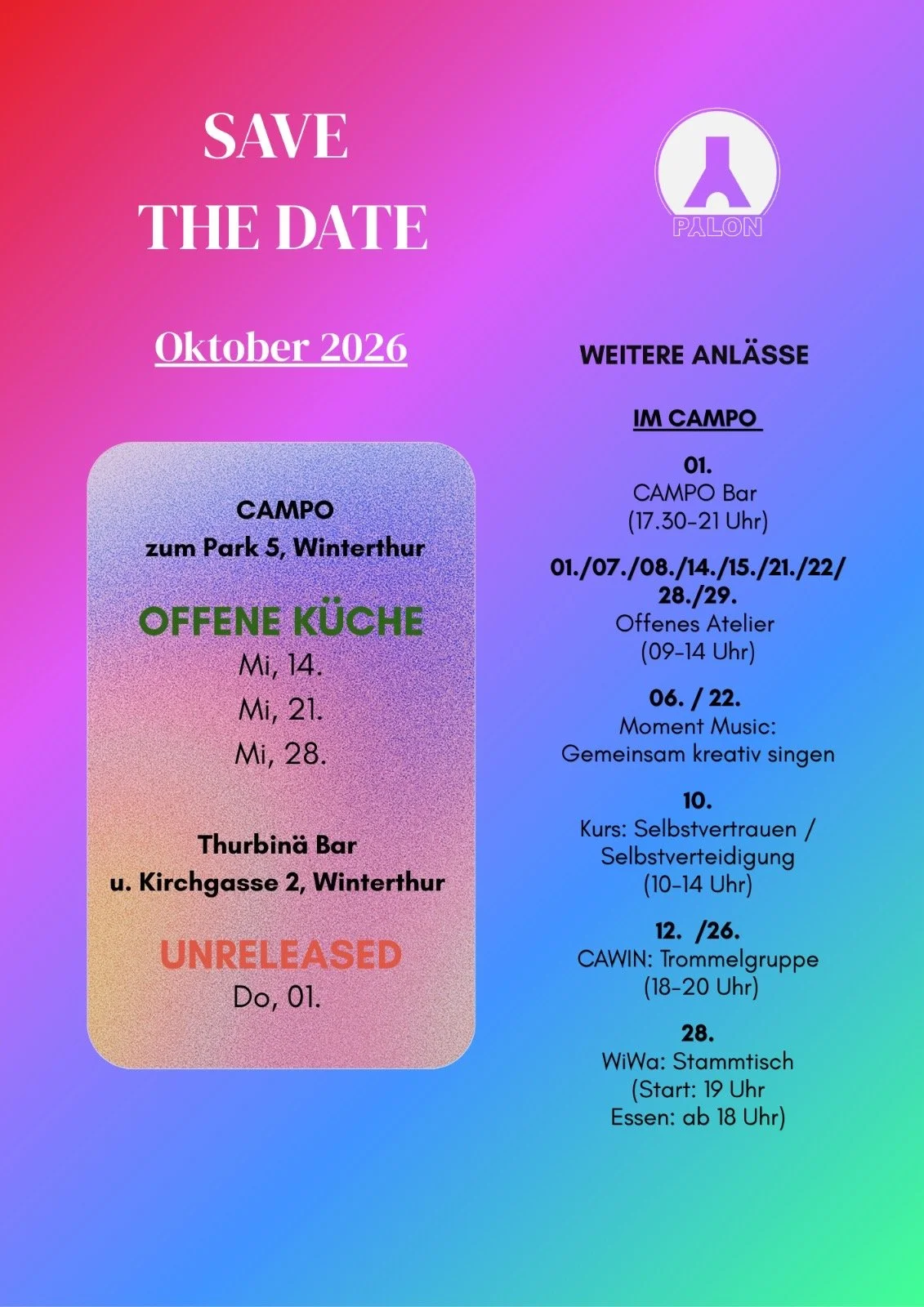 SAVE THE DATE (Oktober)