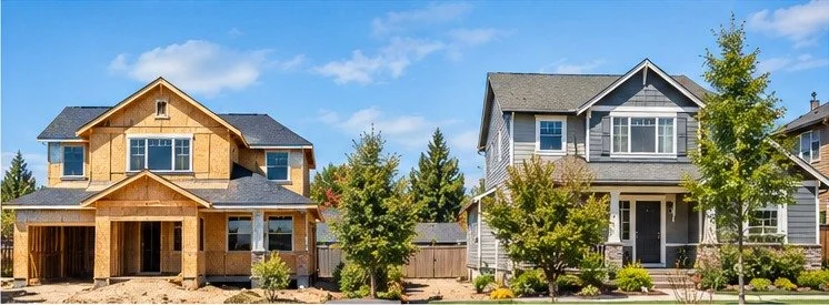 Comparison of new construction and established homes for prospective buyers