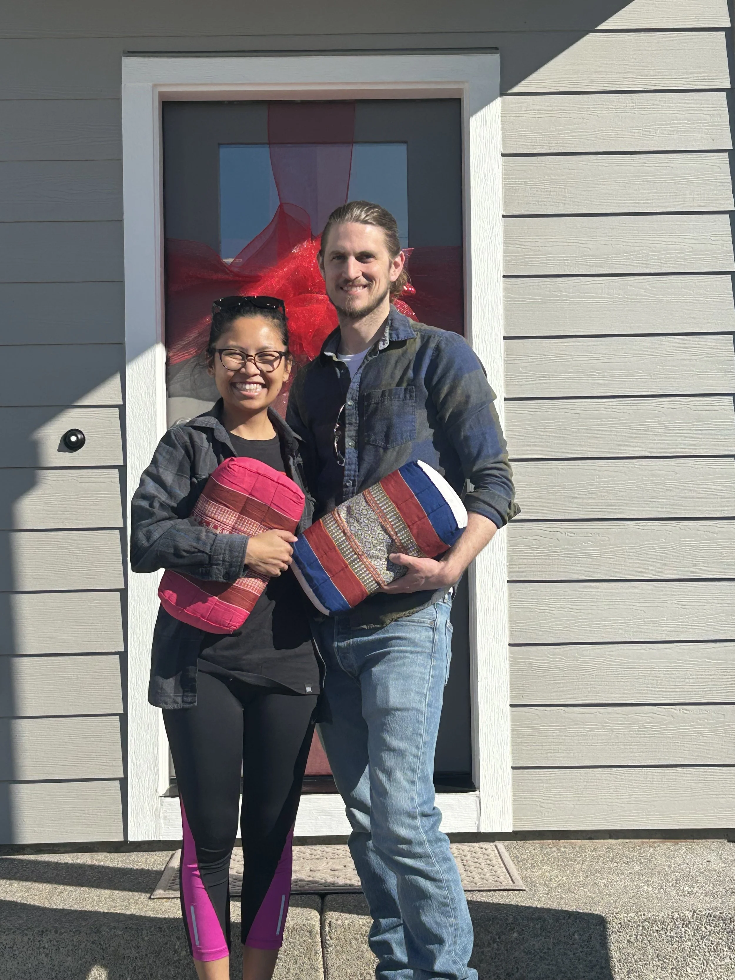 Min and Kris celebrating their new home in Davis Estates, Forest Grove, Oregon after closing in February 2025. A key moment capturing first homeowners in a new community and the excitement of buying a dream home.