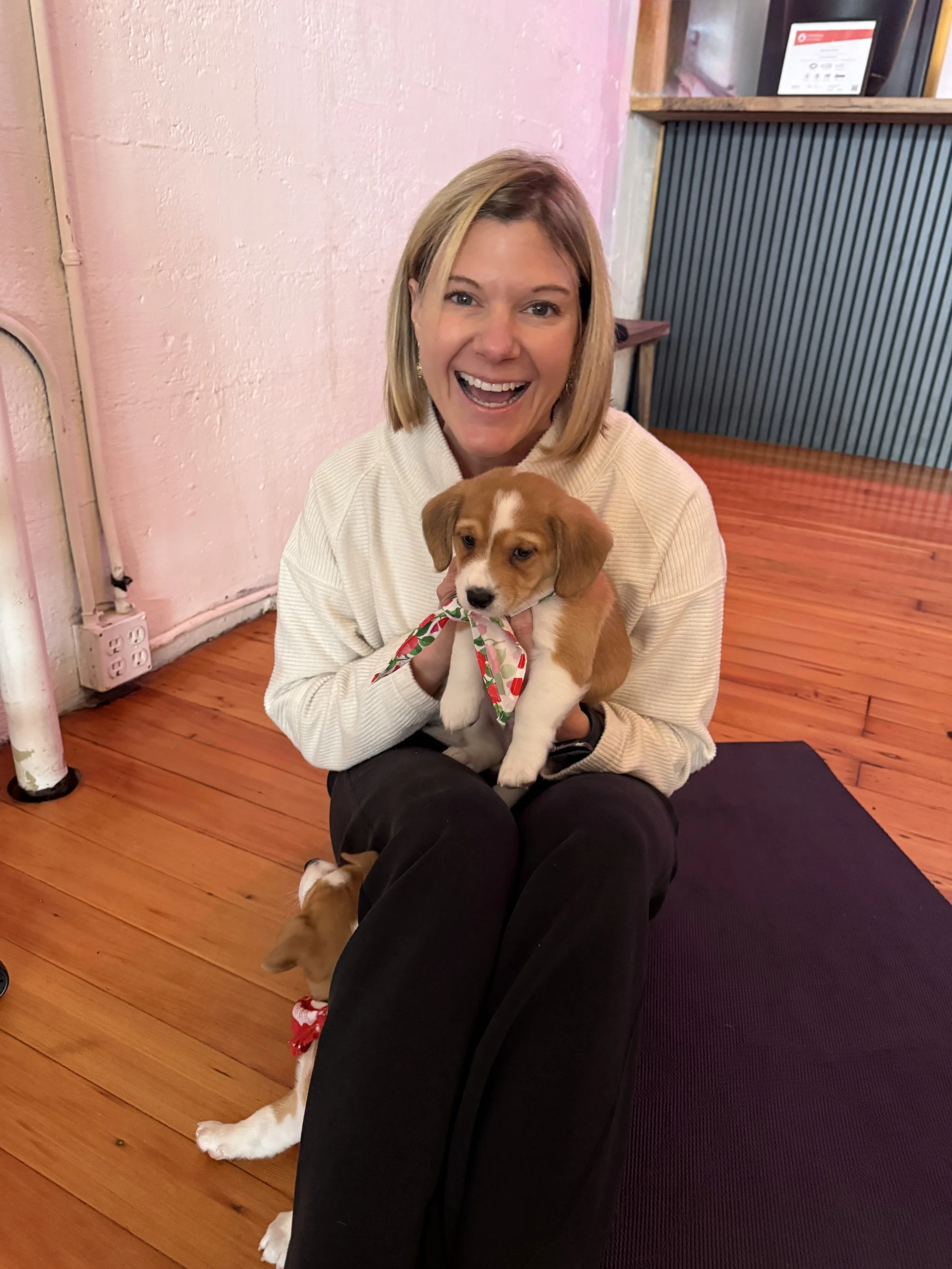 Rhonda Riley Relator enjoying a puppy in Portland