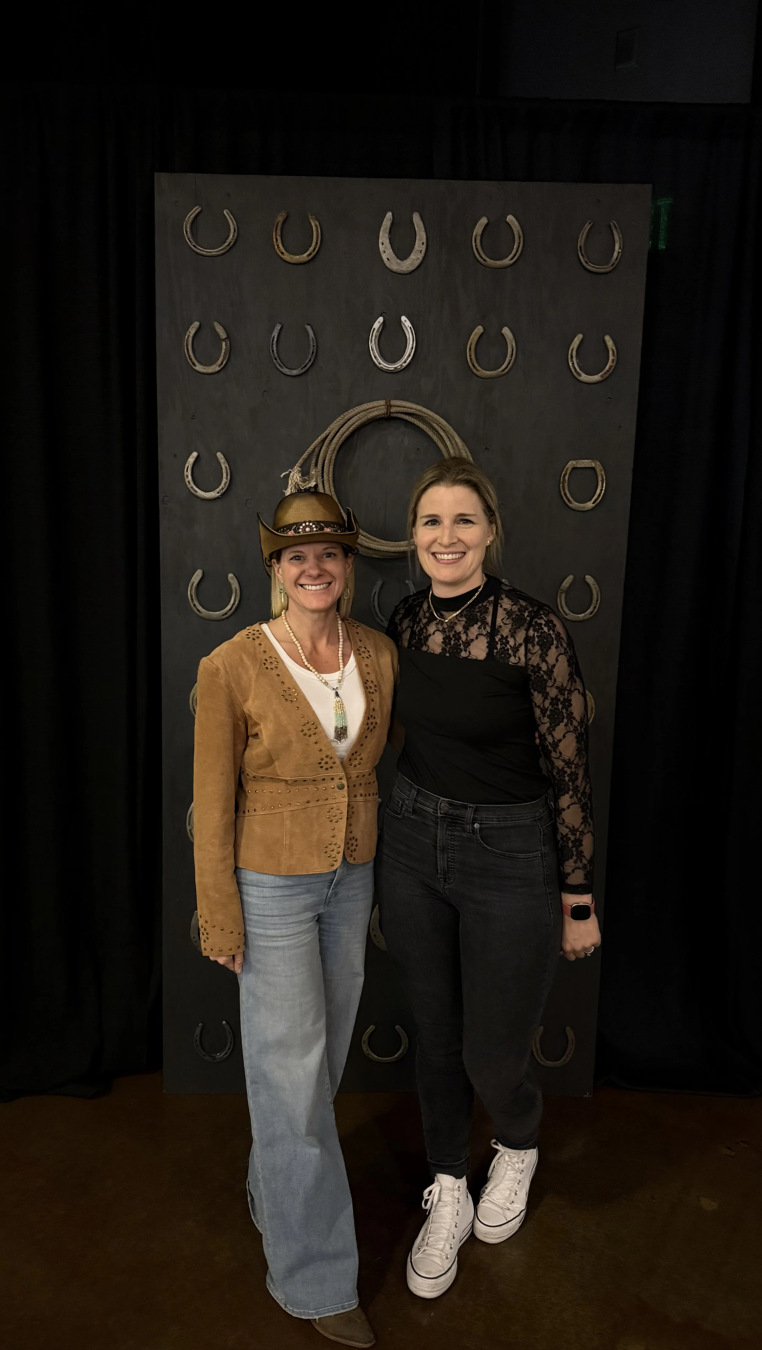 Rhonda Riley posing with a friend at the Young Life Father Daughter Dance in Portland, OR