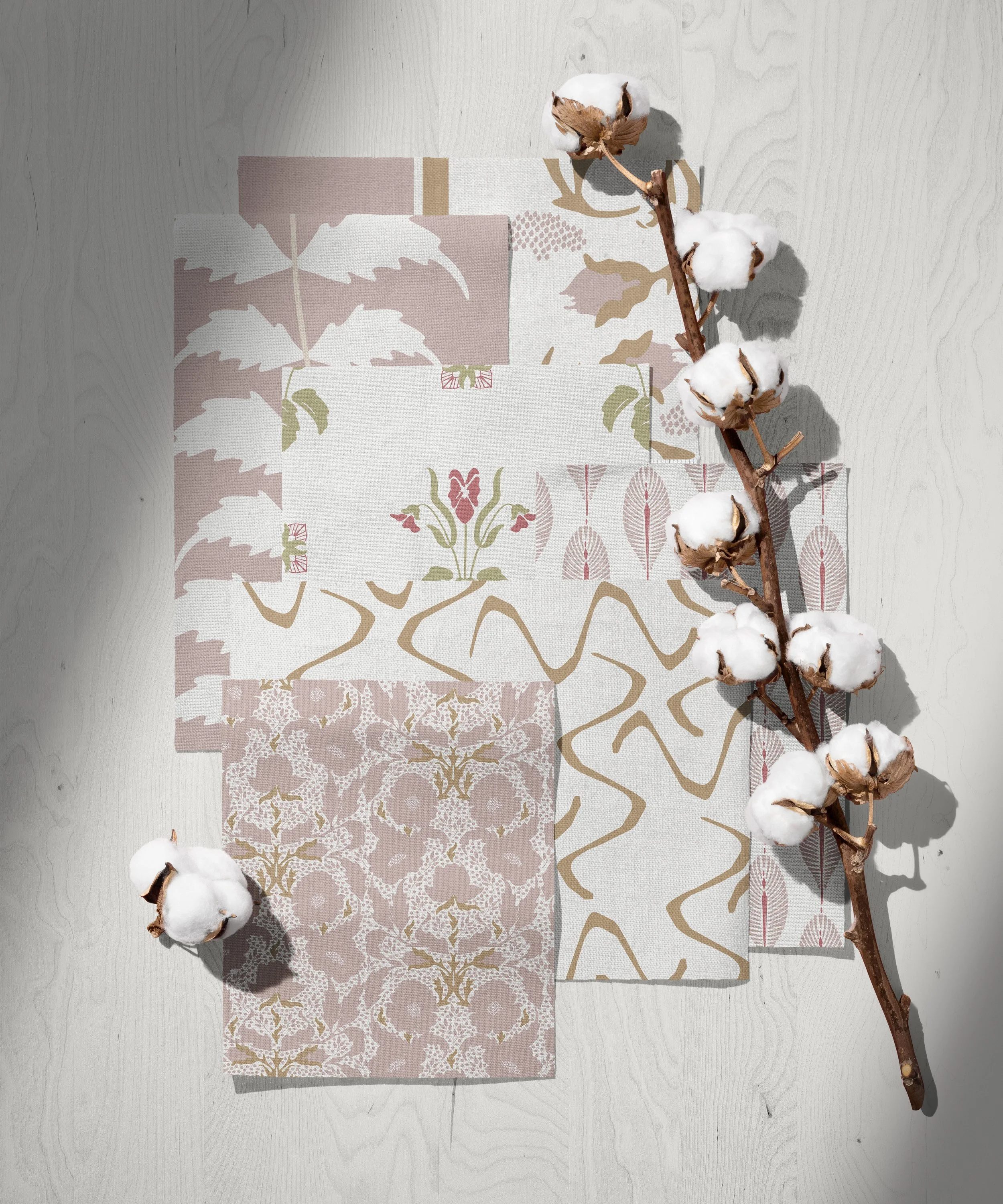 Cotton Fabric Swatches with Cotton Branch Mockup by Creatsy┬«.jpg