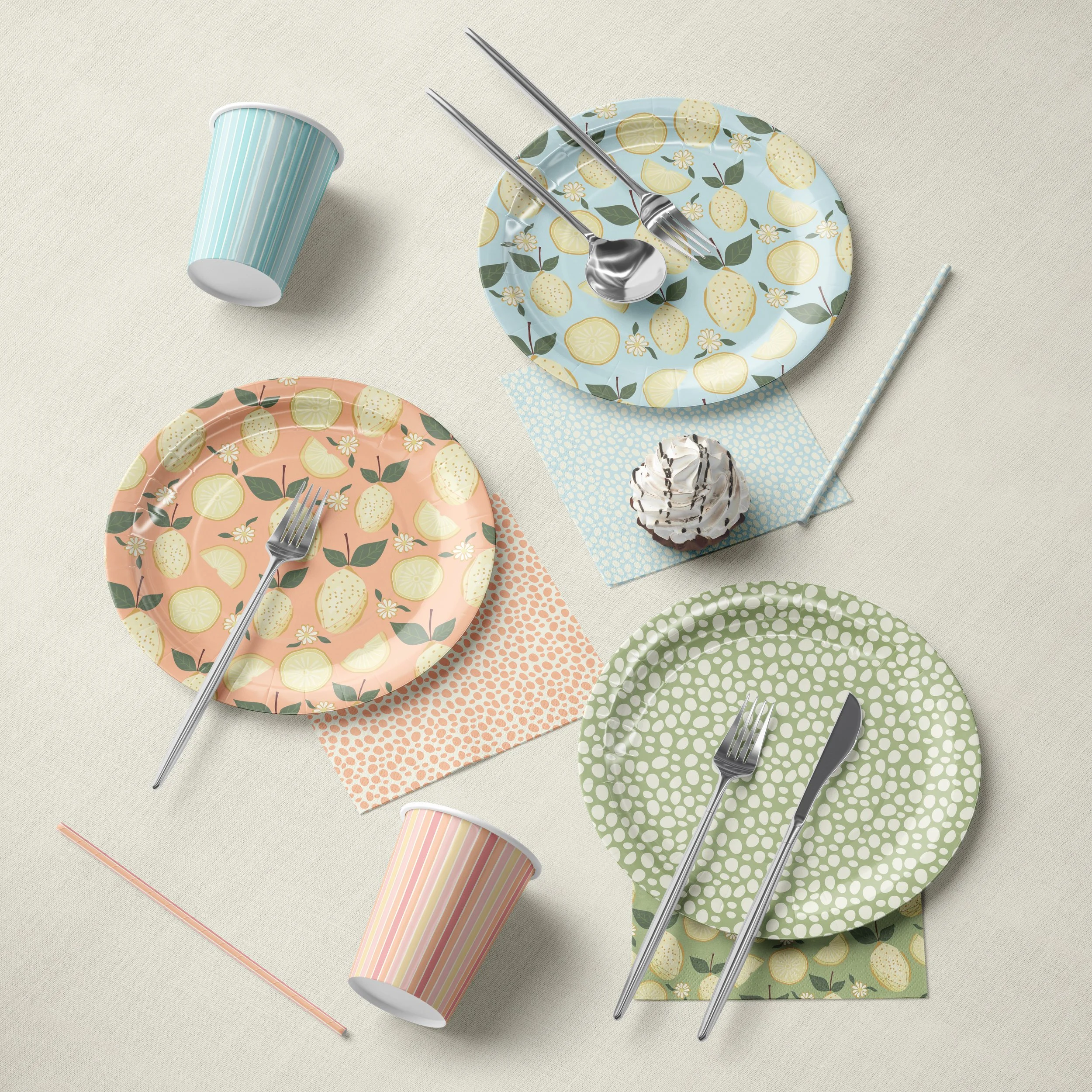 Party Paper Tableware Set lemons.jpg