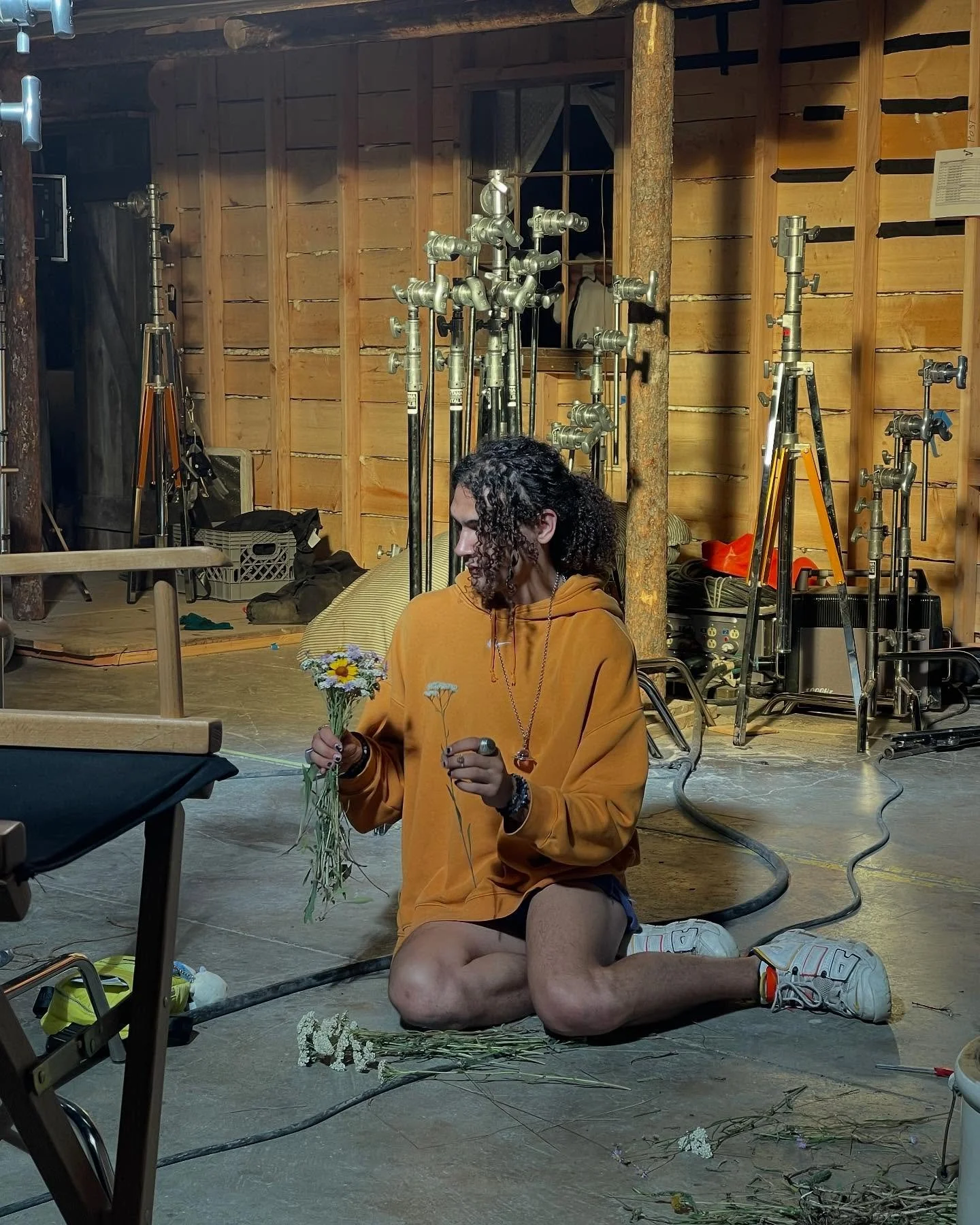 A couple pictures of me making a wildflower bouquet on set for Where the Wind Blows coming soon 👀