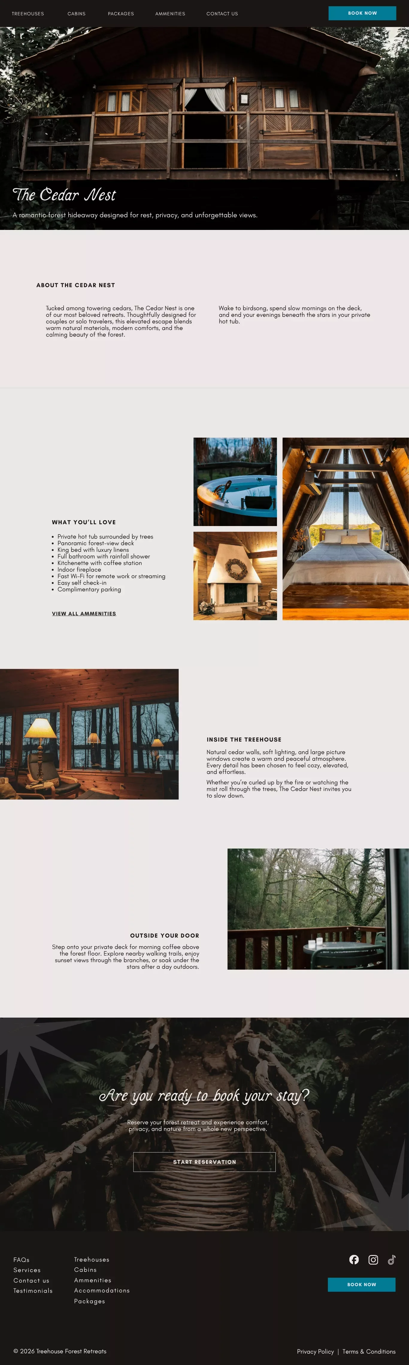 Woodland Canopy Retreats Featured Listing page