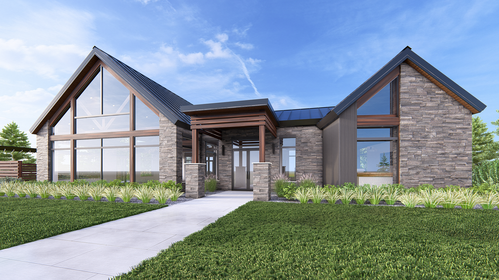 Community Center 3D architectural rendering 