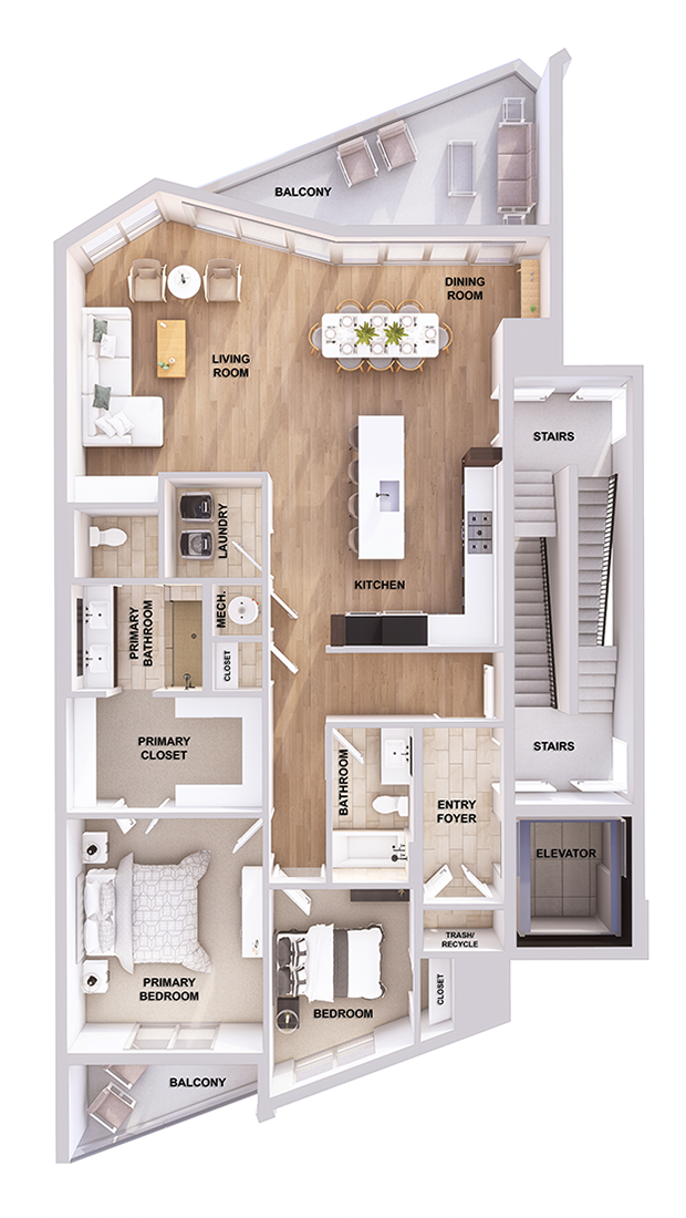 3D floor plan rendering