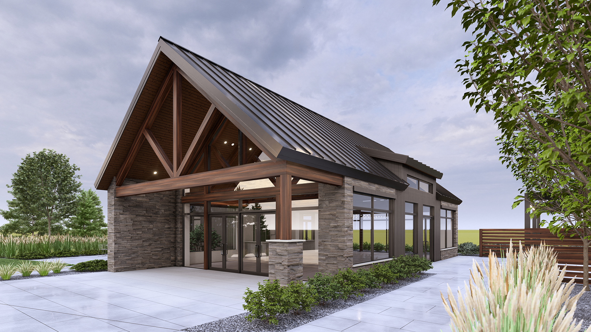 Community Center 3D architectural rendering 