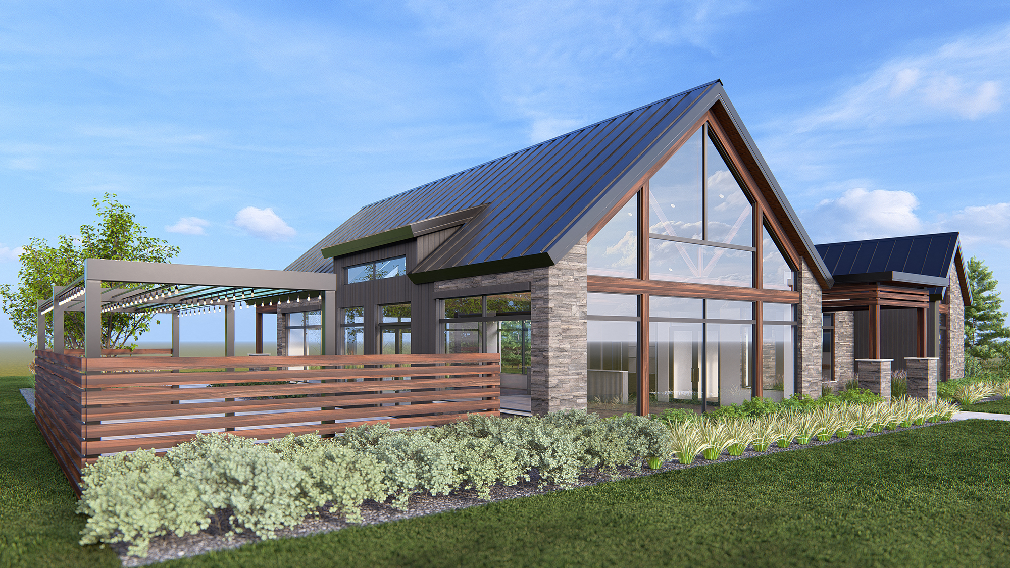 Community Center 3D architectural rendering 