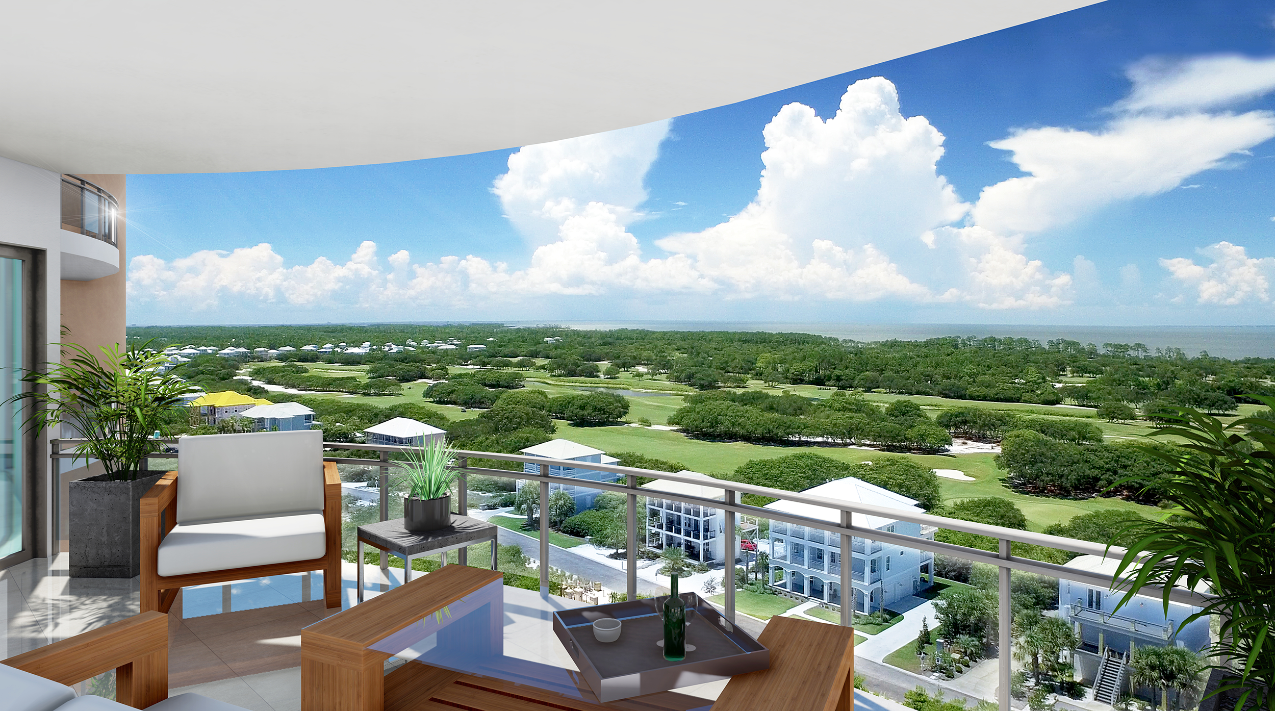 Photorealistic 3D architectural rendering of Kiva Beach