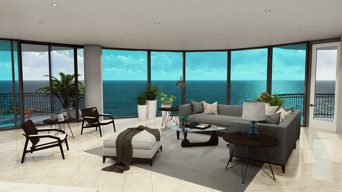 Photorealistic 3D rendering of interior