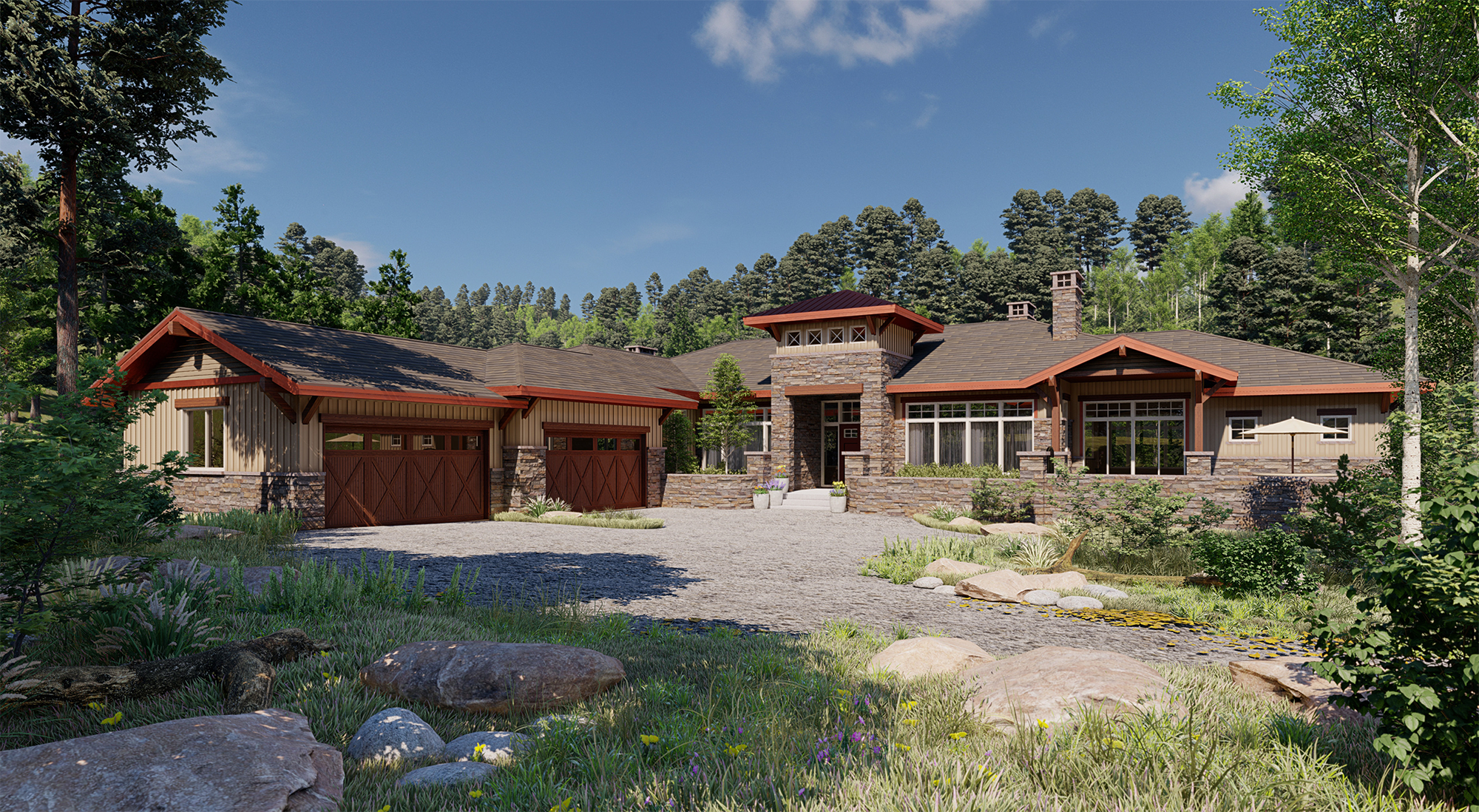 mountain home exterior rendering